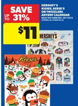 Real Canadian Superstore HERSHEY'S KISSES, REESE'S OR TWIZZLERS ADVENT CALENDAR, 207-253 G offer