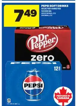Real Canadian Superstore PEPSI SOFT DRINKS, 12X355 ML offer