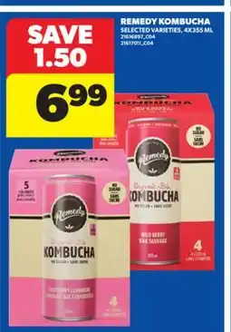 Real Canadian Superstore REMEDY KOMBUCHA, 4X355 ML offer