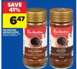 Real Canadian Superstore TIM HORTONS INSTANT COFFEE, 100 G offer