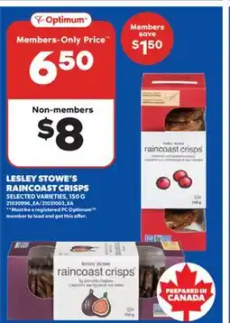 Real Canadian Superstore LESLEY STOWE'S RAINCOAST CRISPS, 150 G offer