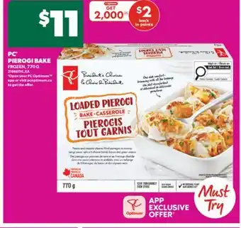 Real Canadian Superstore PC PIEROGI BAKE, 770 G offer
