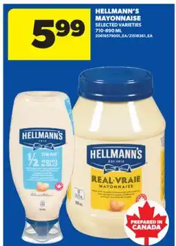 Real Canadian Superstore HELLMANN'S MAYONNAISE, 710-890 ML offer