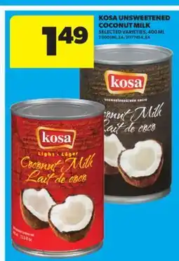 Real Canadian Superstore KOSA UNSWEETENED COCONUT MILK, 400 ML offer