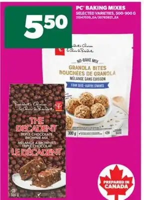 Real Canadian Superstore PC BAKING MIXES, 500-900 G offer