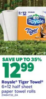 Real Canadian Superstore ROYALE TIGER TOWEL , 6 = 12 HALF SHEET PAPER TOWEL ROLLS offer