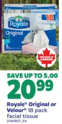 Real Canadian Superstore ROYALE ORIGINAL OR VELOUR , 18 PACK offer
