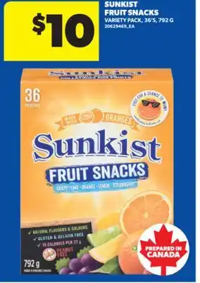 Real Canadian Superstore SUNKIST FRUIT SNACKS, 36'S, 792 G offer