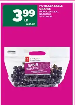 Real Canadian Superstore PC BLACK SABLE GRAPES offer