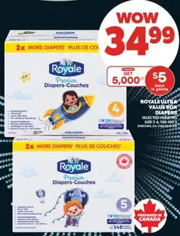 Real Canadian Superstore ROYALE ULTRA VALUE BOX DIAPERS, SIZE 3-6, 108-180'S offer