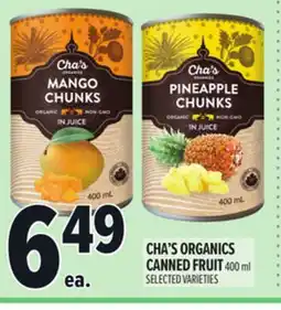 Metro CHA'S ORGANICS CANNED FRUIT offer