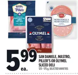 Metro SAN DANIELE, MASTRO, PILLER'S OR OLYMEL SLICED DELI offer