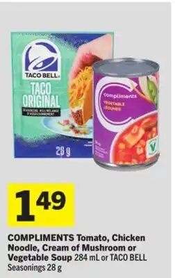 Foodland COMPLIMENTS Tomato, Chicken Noodle, Cream of Mushroom or Vegetable Soup offer