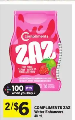Foodland COMPLIMENTS ZAZ Water Enhancers offer