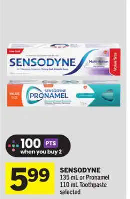 Foodland SENSODYNE 135 mL or Pronamel 110 mL Toothpaste offer