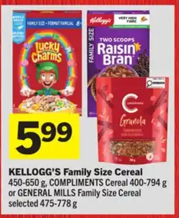Foodland KELLOGG'S Family Size Cereal offer