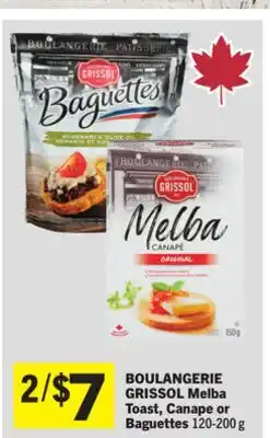 Foodland BOULANGERIE GRISSOL Melba Toast, Canape or Baguettes offer