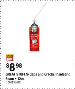 Home Depot GREAT STUFF Gaps and Cracks Insulating Foam • 12oz offer