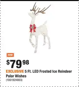 Home Depot EXCLUSIVE 5 Ft. LED Frosted Ice Reindeer Polar Wishes offer