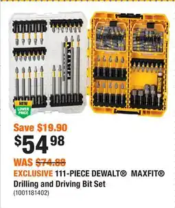 Home Depot EXCLUSIVE 111-PIECE DEWALT MAXFIT Drilling and Driving Bit Set offer