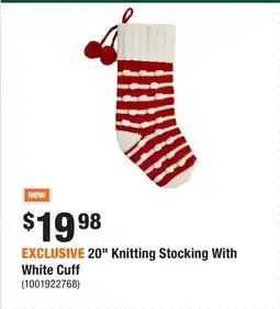 Home Depot EXCLUSIVE 20 Knitting Stocking With White Cuff offer