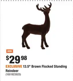 Home Depot EXCLUSIVE 13.5 Brown Flocked Standing Reindeer offer