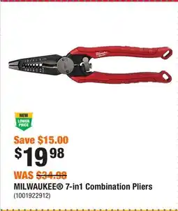Home Depot MILWAUKEE 7-in1 Combination Pliers offer