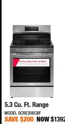 Home Depot 5.3 Cu. Ft. Range offer