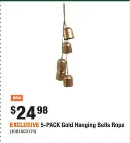 Home Depot EXCLUSIVE 5-PACK Gold Hanging Bells Rope offer