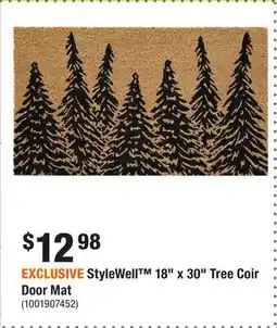 Home Depot EXCLUSIVE StyleWell 18 x 30 Tree Coir Door Mat offer