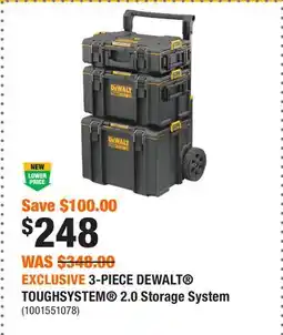 Home Depot EXCLUSIVE 3-PIECE DEWALT TOUGHSYSTEM 2.0 Storage System offer