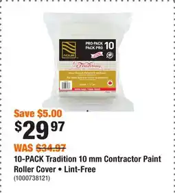Home Depot 10-PACK Tradition 10 mm Contractor Paint Roller Cover • Lint-Free offer