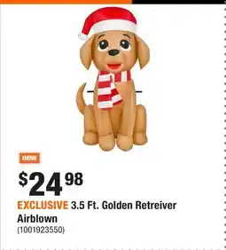 Home Depot EXCLUSIVE 3.5 Ft. Golden Retreiver Airblown offer