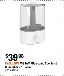 Home Depot EXCLUSIVE VISSANI Ultrasonic Cool Mist Humidifier • 1 Gallon offer