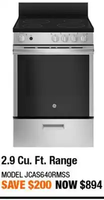 Home Depot 2.9 Cu. Ft. Range offer