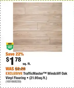 Home Depot EXCLUSIVE TrafficMaster Windcliff Oak Vinyl Flooring • (21.95sq.ft.) offer