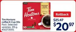 Walmart Tim Hortons coffee K-Cups 30 s offer