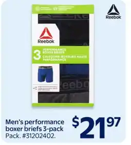 Walmart Reebok Men's performance boxer brief 3-pack offer
