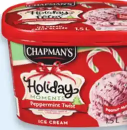 Walmart Chapman's Holiday Moments ice cream tubs or novelties offer