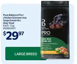 Walmart Pure Balance Pro+ chicken & brown rice large breed dry dog food offer