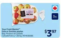 Walmart Your Fresh Market Gala or Smitten apples offer