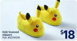 Walmart Kid's licensed slippers offer