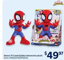 Walmart Dance 'N Crawl Spidey interactive plush offer