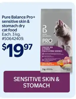 Walmart Pure Balance Pro+ sensitive skin & stomach dry cat food offer