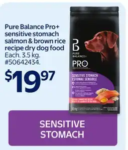 Walmart Pure Balance Pro+ sensitive stomach salmon & brown rice recipe dry dog food offer