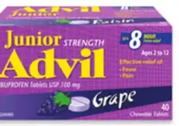 Walmart Junior chewable Advil 40s offer