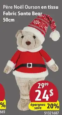 Sushi Shop Fabric Santa Bear 50cm offer