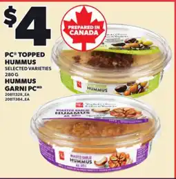 Independent Grocer PC TOPPED HUMMUS, 280 g offer