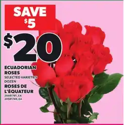 Independent Grocer ECUADORIAN ROSES, DOZEN offer