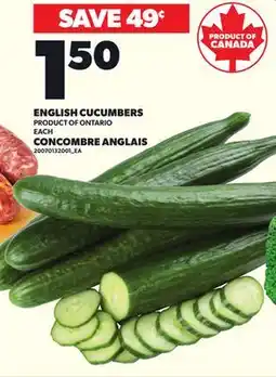 Independent Grocer ENGLISH CUCUMBERS offer